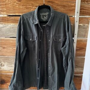 KUHL Men's Dark Gray Cotton Shirt